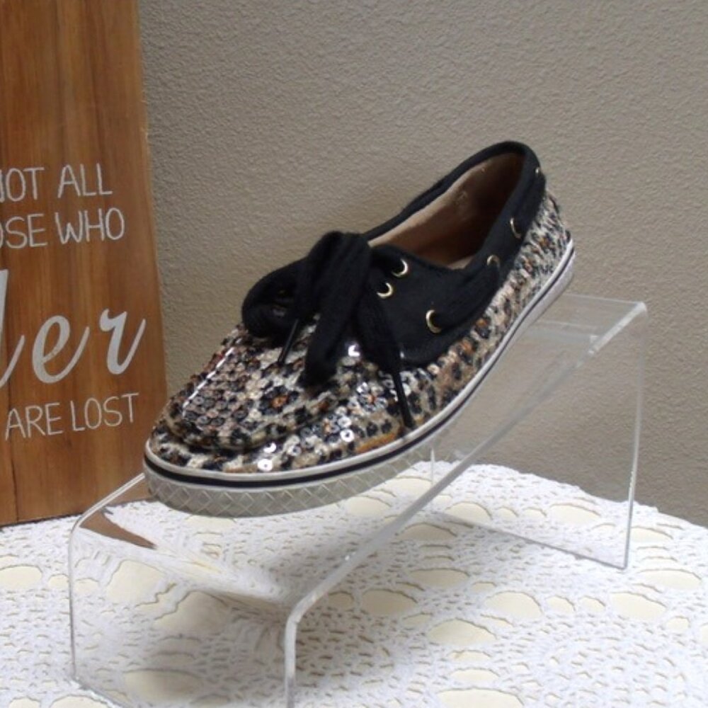ARIZONA JEAN COMPANY Sequined Boat Shoes Deck -Style Flats Sz 6.5